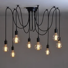 Современное Ретро Эдисон Лампы E27 Старинные лампы Античная DIY Искусство Паук Подвесные Светильники 2 м Линия Домашнего Освещения подвески