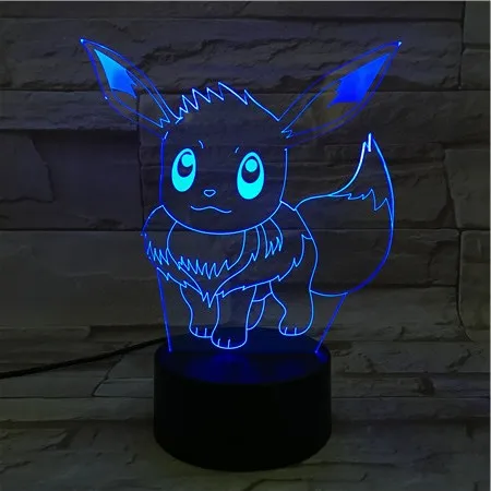 

16CM Cartoon Pokemon Go Eevee 3D Lava Lamp Christmas 7 Color Changing LED Night Light Mood Decor Gift Bedroom Table Lamp