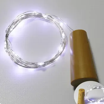 

2M Cork Shaped Bottle Lamp Glass Wine Silver Wire String Lighting Christmas Party Wedding Decoration