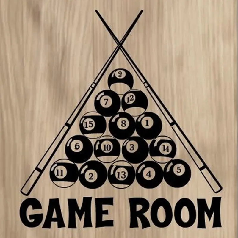 DCTAL Billiards Sticker Snooker Decal Posters Vinyl Fit Wall Decals