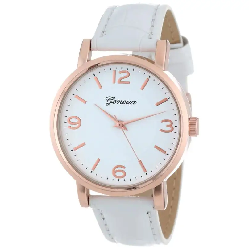 

Essential 2017 Fashion White Watch Women's Brushed Metal Leather Band WristWatches Bangle Bracelet Relojes  Dec29