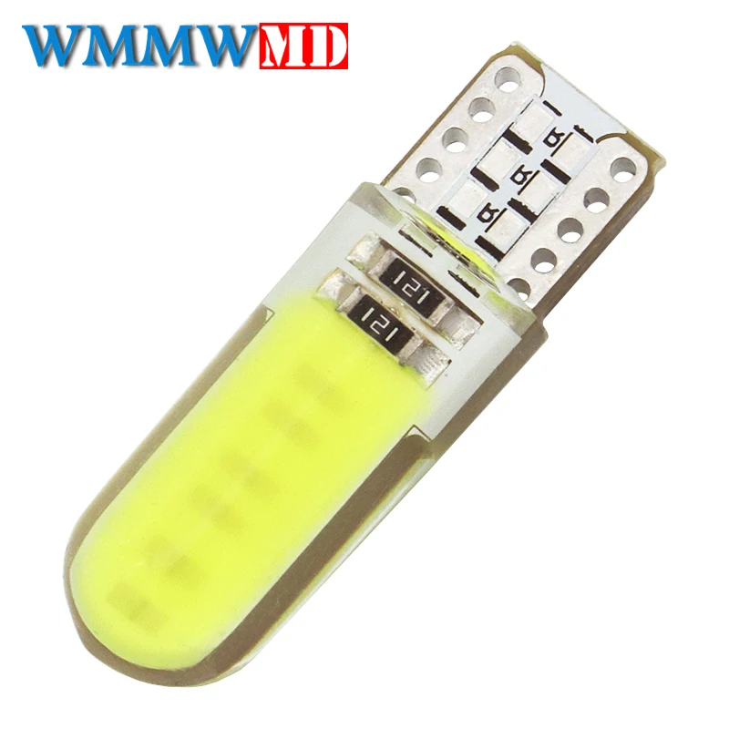 Новый T10 194 2825 WY5W W5W COB светодиодный силикагель водонепроницаемый клиновидный