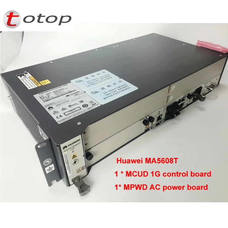 Оригинальный Huawei 2U height MA5608T GPON OLT с 1 платой управления MCUD 1G + MPWD AC Power Оптический