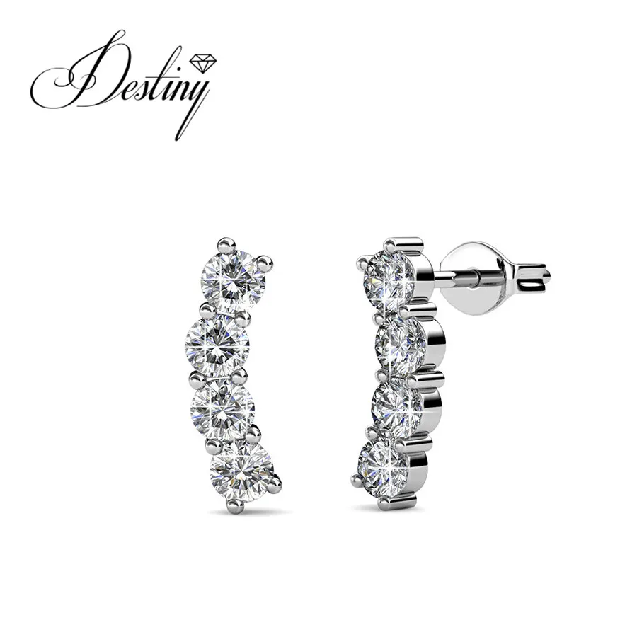 Destiny Jewellery 2018 серьги мода длинные для женщин украшен стразами от Сваровски