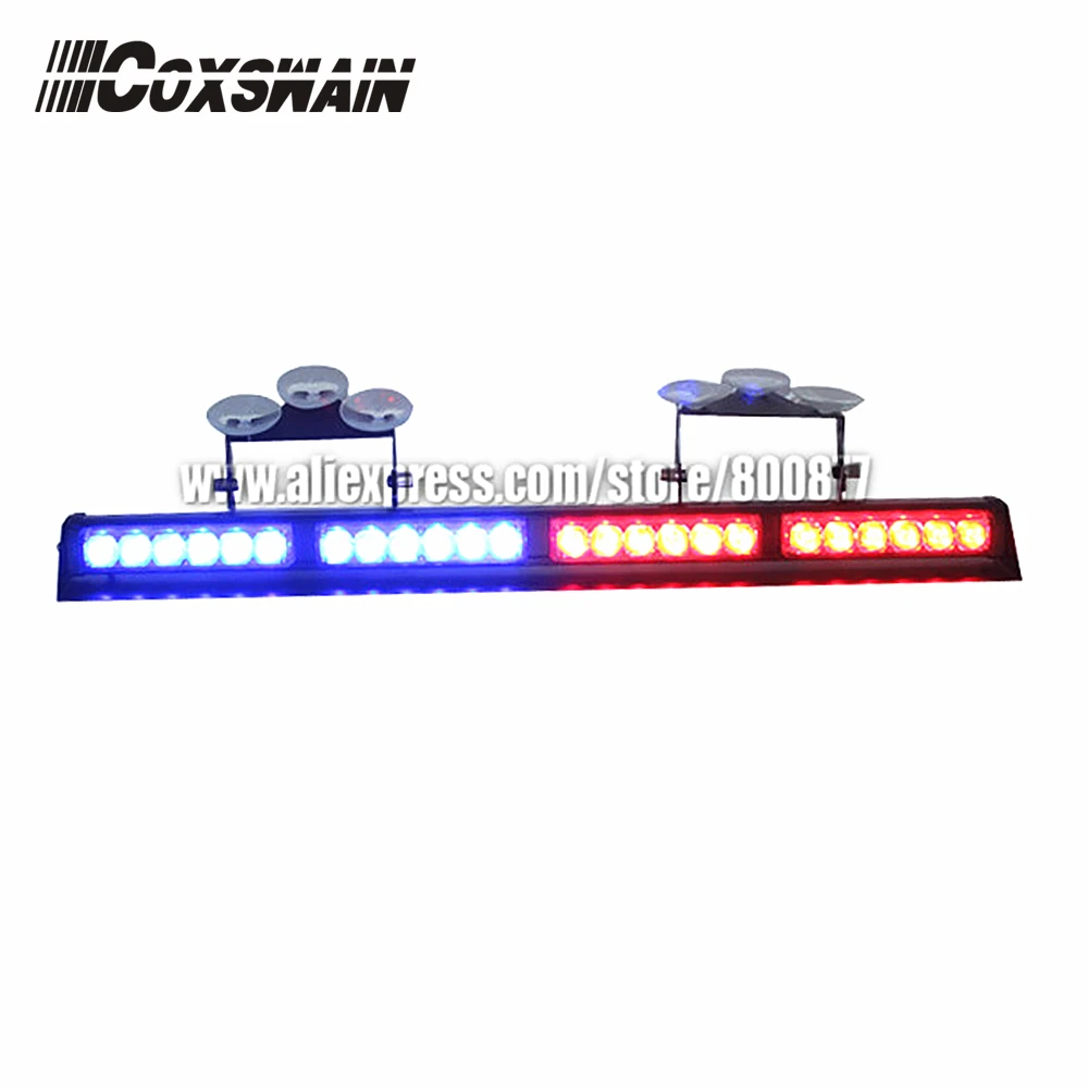 

High brightness LED dash lights, LED warning light, 4 modules TIR-6 1W LED, 15 flash patterns, sucker install, LED visor light