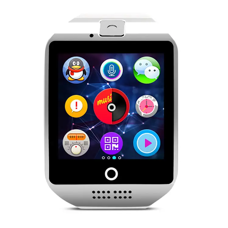 Новые умные часы Q18 с поддержкой 2G GSM sim-карты, аудио-камера, Bluetooth, фитнес-трекер, умные часы, Android iOS, часы для мобильного телефона - Цвет: Белый