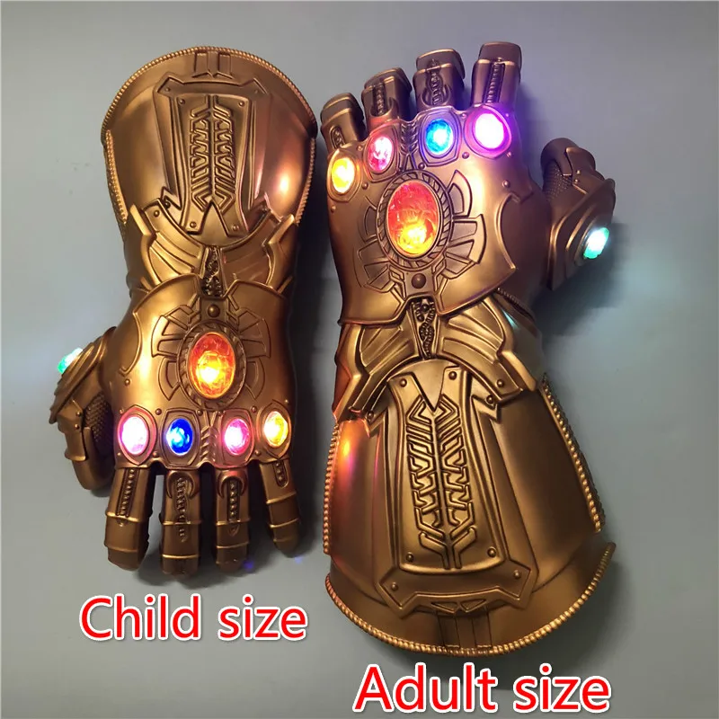 

1 pcs Newest Avengers 4 Endgame Thanos Cosplay Glove Adult OR Kids PVC Thanos LED Gloves Toys Gift Halloween Cosplay Props