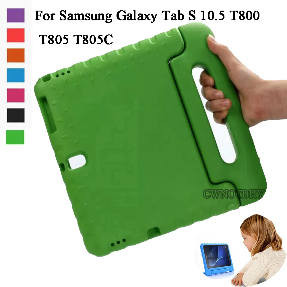 Чехол для Samsung Galaxy Tab S 10,5 T800 T805 T805C чехол для планшета, противоударный Прочный защищенный EVA полный Дети Ручка Стенд