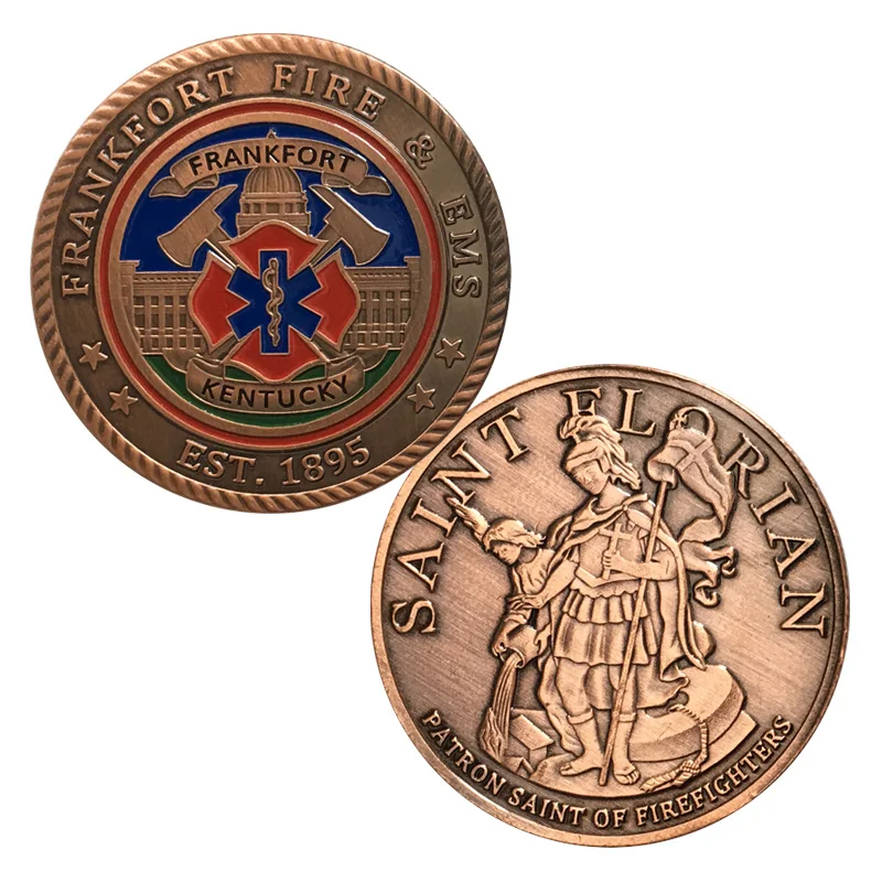 Поставка, античное медное покрытие, frankфорта, пожарный отдел, монета/медаль 1352