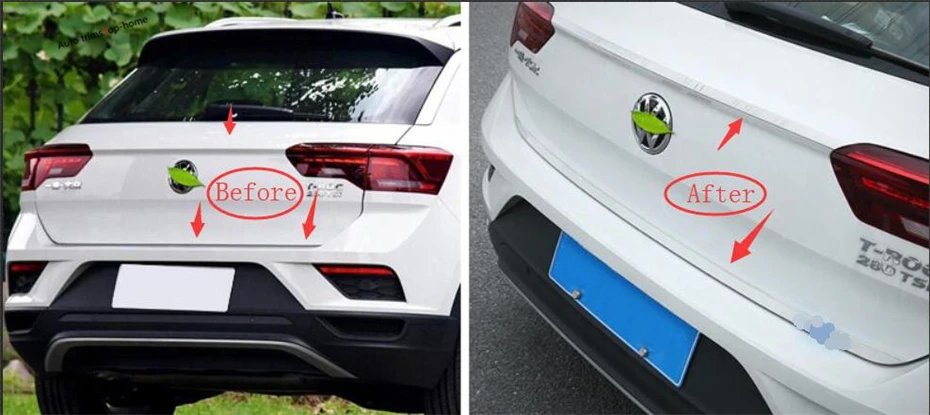

Yimaautotrims Exterior Accessories For Volkswagen T-Roc T Roc 2018 2019 Rear Tail Tailgate Door Decoration Strip Cover Kit Trim