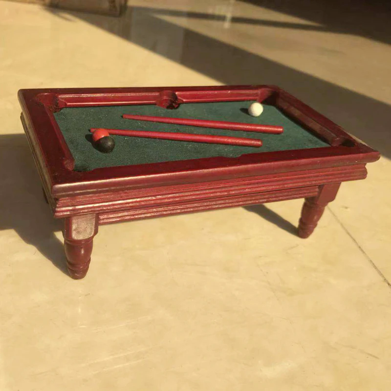 

G05-X5070 children baby gift Toy 1:12 Dollhouse mini Furniture Miniature rement DIY brown color Billiard table 1pcs