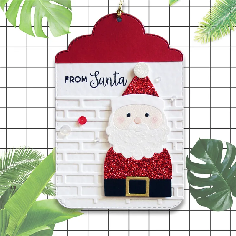 

GJCrafts Santa Mini Christmas Paper Piecing Tag Metal Cutting Dies Scrapbooking for Card Making DIY Embossing Cuts Craft Die