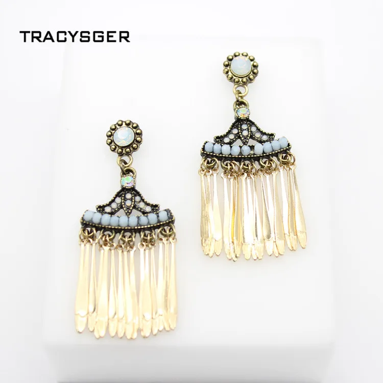 

AP-ER30046/TRACYSGER/Tassel alloy earrings