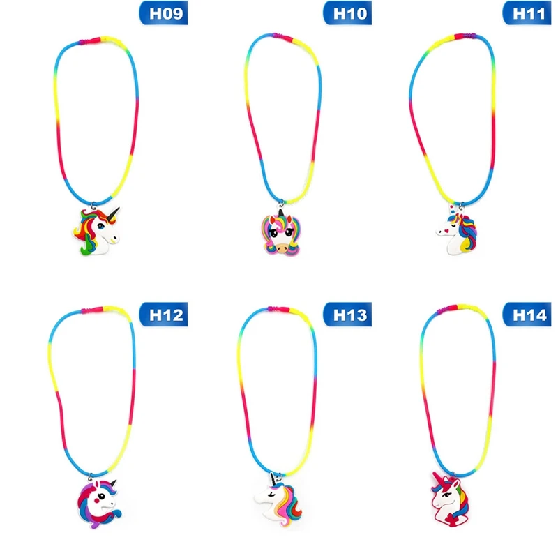 Rainbow Unicorn Pendant Rubber Necklaces Accessories -Unicorn Fashion