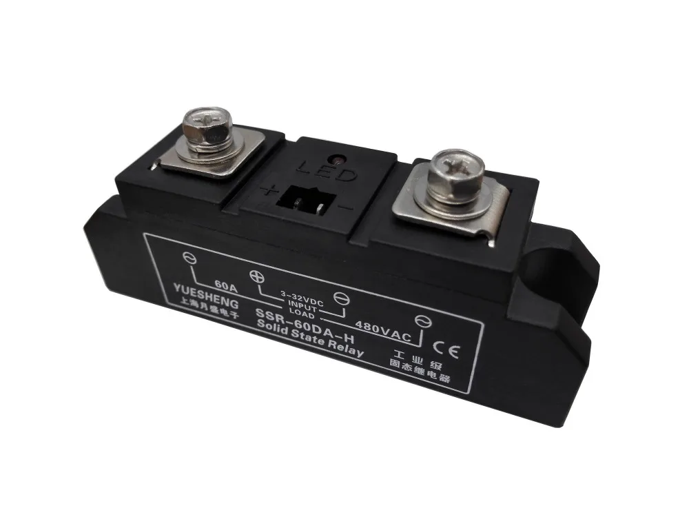 

Contactless Industrial Solid State-Relay SSR-60DA-H 60A, 80A DC Control AC