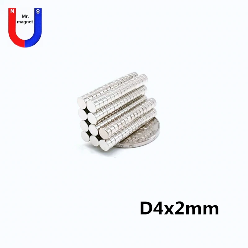 

200pcs 4x2 n35 4mm*2mm meodymium Magnet Mini Disc Dia 4mm x 2mm Strong Powerful Round 4*2 neodymium magnet handicraft