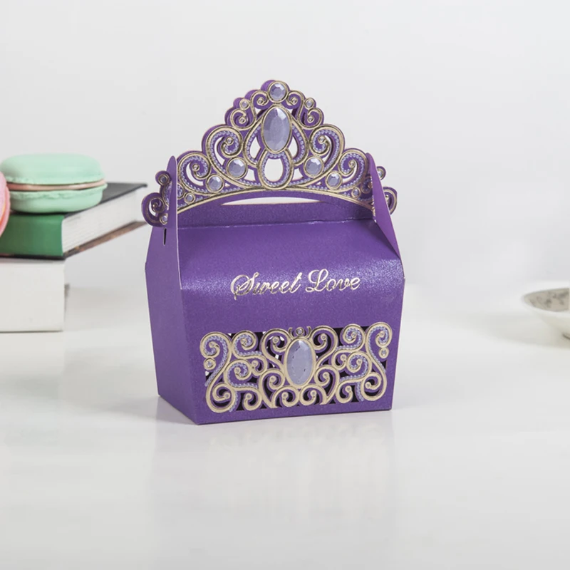 Загара шаблон коробка конфет коробки для тортов и пирожных красочная картонная драже Коробка Подарочная сумка товары для праздников и принадлежности для вечеринки, оптом цена - Цвет: Purple