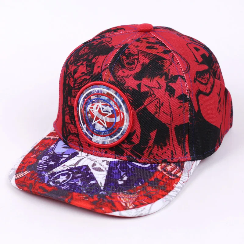 

Summer Fashion Men Boy Sun Hat Captain America Graffiti Style Snapback Adjustable Baseball Cap Casual Caps