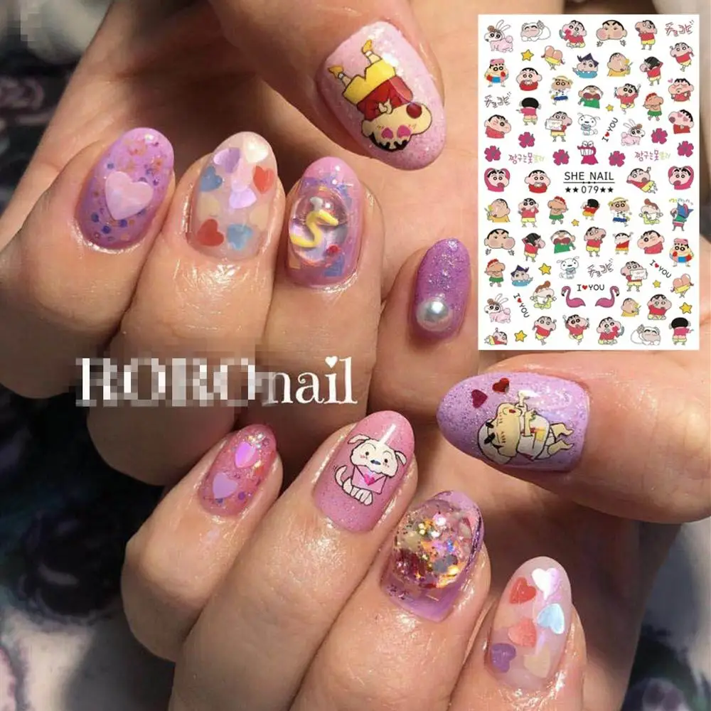 

series one piece cartoon-79 3d nail art stickers decal template diy nail tool decorations