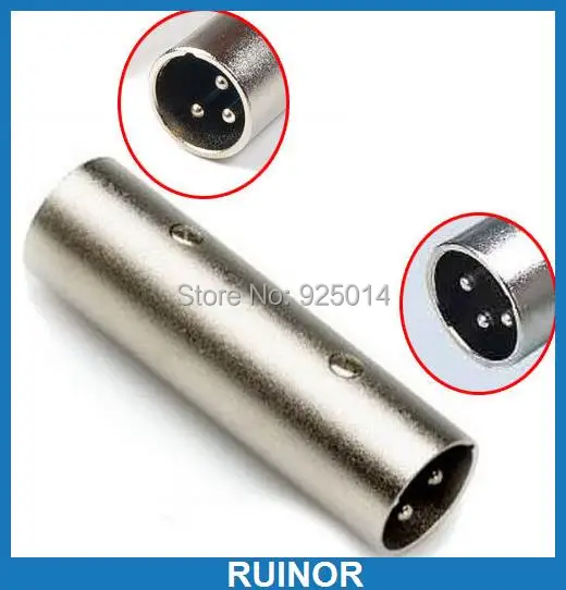1PCS 3 Pin XLR Male plug to 3 Pole XLR Male Jack plug Adaptors for