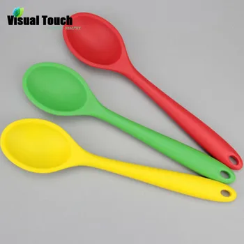 

Visual Touch Kitchen Silicone Spoon 27cm Large Long Handle Cooking Baking Mixing Spoon Ladle Food Grade Silicone Cooking Utensil