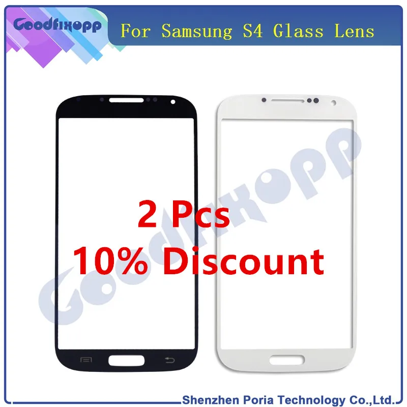 Для Samsung Galaxy S4 i9500 i9505 ЖК-дисплей сенсорный экран Переднее внешнее стекло Объектив