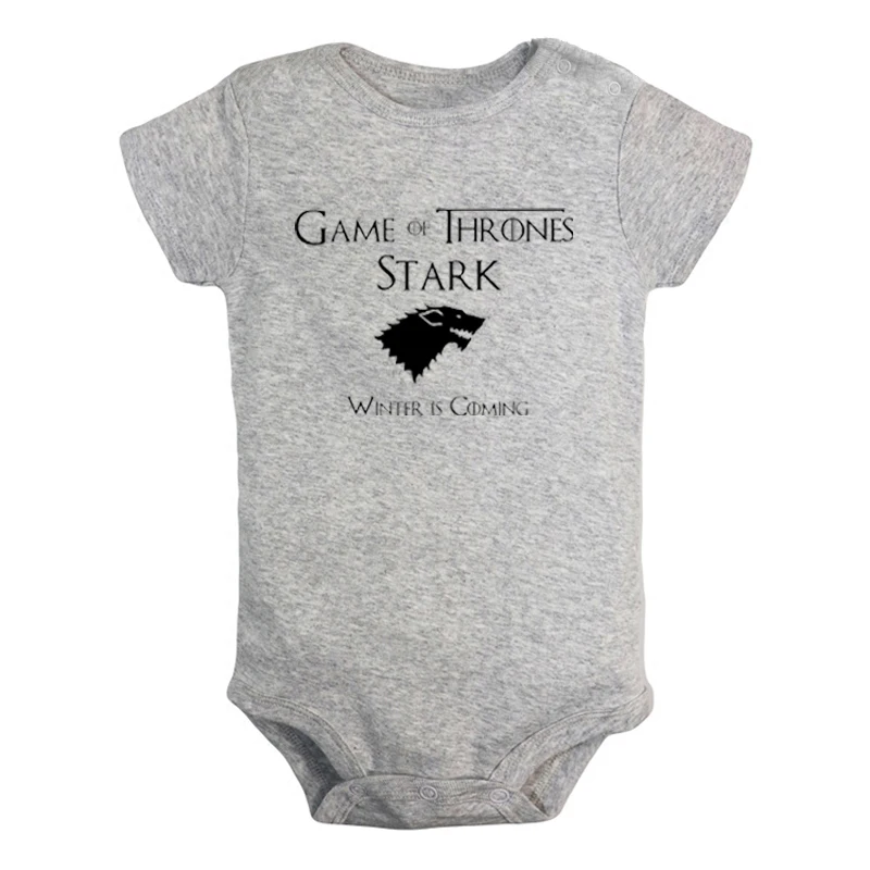 Game of Thrones House Stark Direwolf Winter Is Coming Design Newborn Girls Outfits Jumpsuit Print Infant Bodysuit Clothes - Цвет: JaBaby913GD