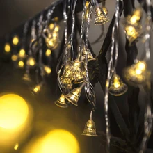 20 светодиодный маленький гирлянда с колокольчиками, сказочные огни для рождества, рождественской вечеринки, свадебные украшения, 3 шт., AA батарея, домашний декоративный свет