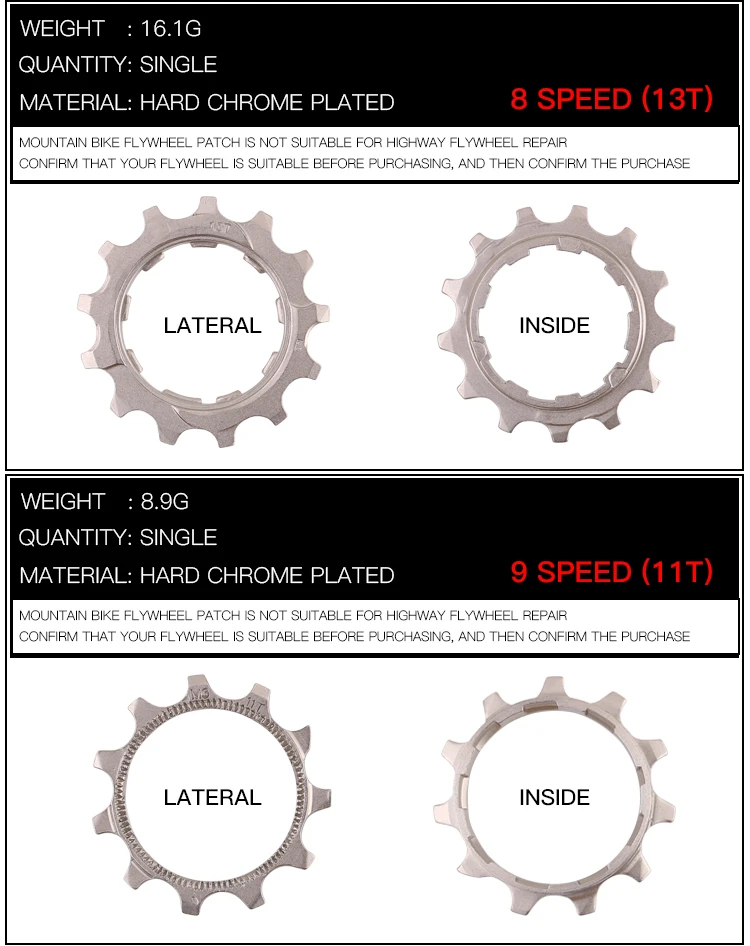 Велосипедный кассета Cog шоссейный велосипед MTB 8 9 10 11 скорость 11 Т 12 т 13 т части свободного хода для SHIMANO SRAM универсальные велосипедные аксессуары