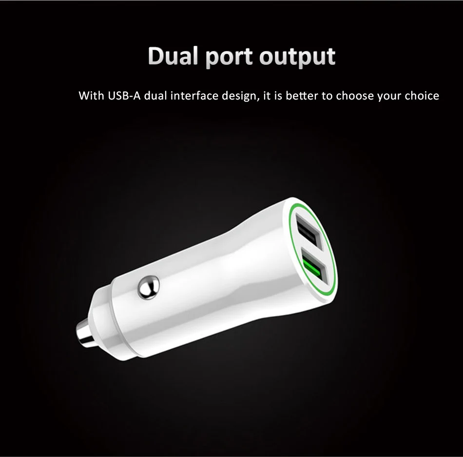 Universal Mini Double Port USB Car Charger Quick Charge 3.03.1A With LED Fast Car Mobile Phone Charger For Samsung iPhone X 7 8 (11)