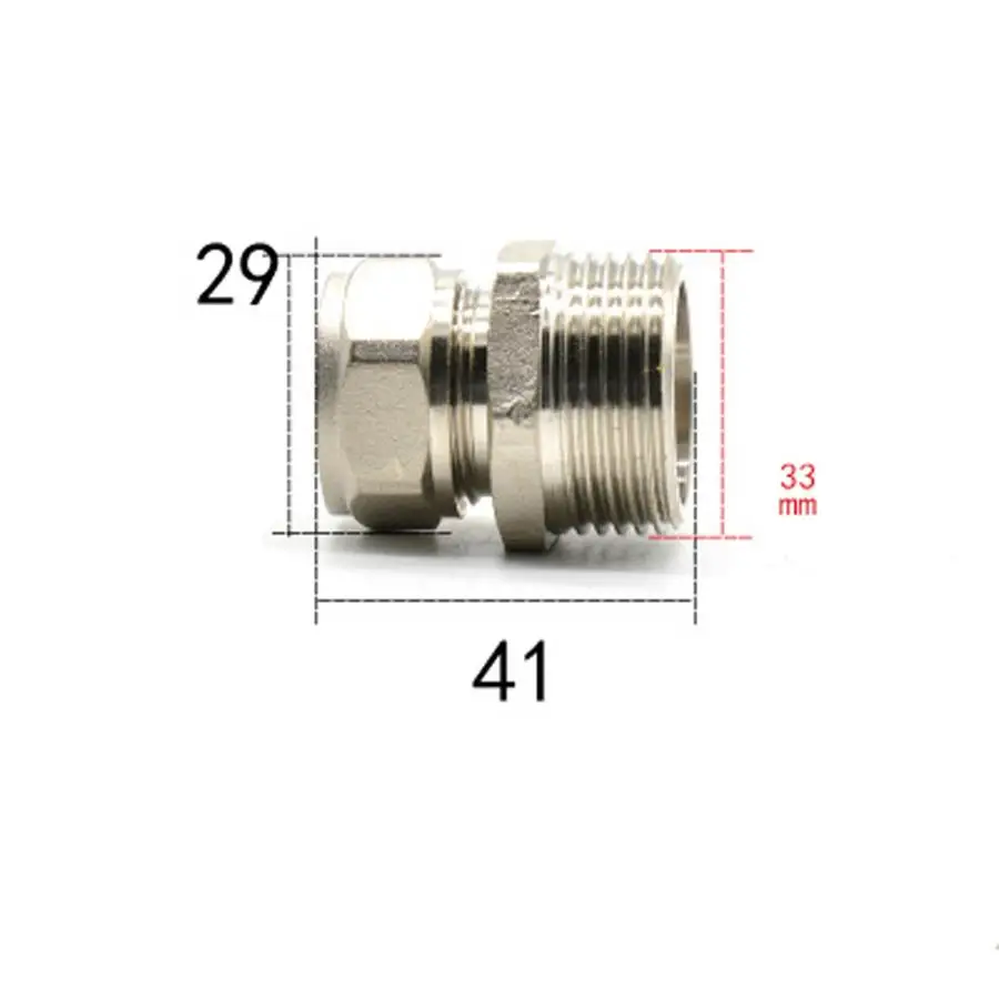 Fit 16/20 мм ID/OD PEX AL Tube x 1 &quotBSPP Мужской никелированный латунный адаптер