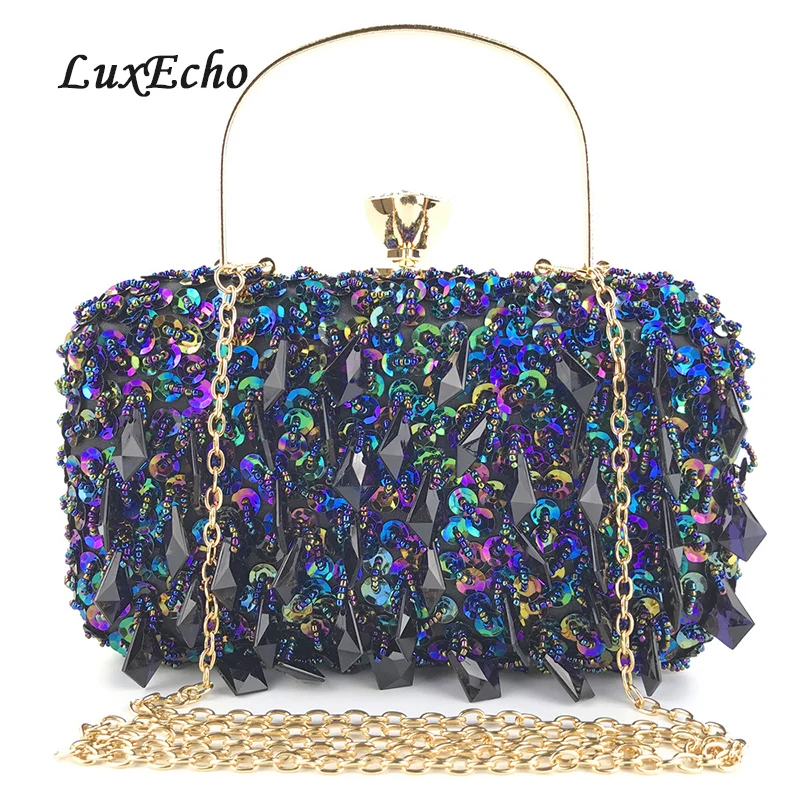 

Beading Evening Bags Women's Day Clutches Fashion Bags Wedding Purse Diamonds Party shoulder bags Dinner purse 2019 new arrive