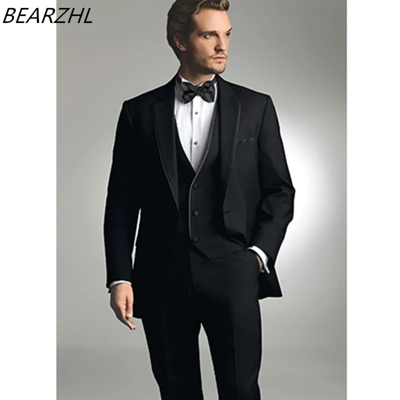 bespoke font b suits b font groom tuxedo black custom made font b suit b font