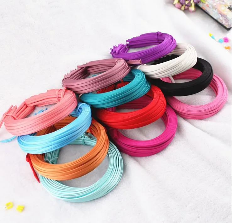 

5mm satin ribbon covered plain Metal Hair Headbands Satin Ribbon Lined Metal headbands Satin Covered Metal headband 30pcs