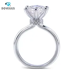 DovEggs Classic Solid 14 к белое золото кольцо центр 1ct 2ct 3ct 4ct карат F цвет Муассанит алмаз обручальное кольцо для женщин