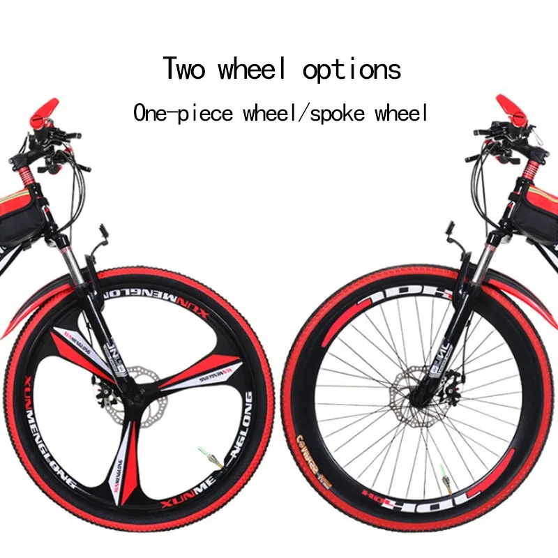 Cheap Mountain Bike Bicycle Adult Teenager One-wheel Shifting Damping Double Disc Brake Male And Female Student Mountain Biking 2