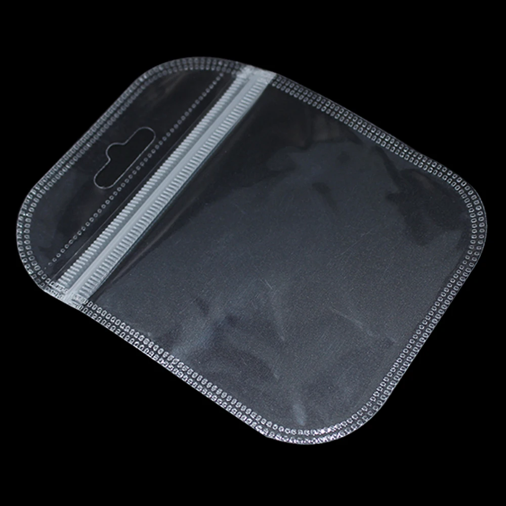 100PCS/ Lot Clear Plastic Zipper Bags For Electronic Accessories Storage Zip Lock Resealable Poly Grocery Package Bag Hang Hole images - 6