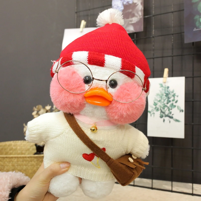 New Hot 30CM Kawaii LaLafanfan Cafe Duck Plush Toy Cartoon Animal Cute Doll Soft Hair Filled Children Dolls& stuffed Toys Gifts - Цвет: TOY169-07