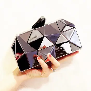 

110318 new hot women concave convex metal evening bag for dress female elegant hand bag lady Minaudiere