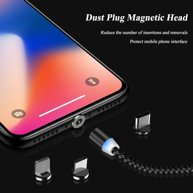 SAKZNR СВЕТОДИОДНЫЙ Магнитный зарядный кабель и Micro USB usb type C магнитное зарядное