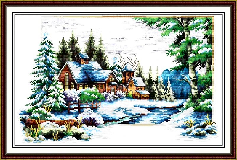 

Delight in winter Cross Stitch Kits 11CT Printed 14CT Cross Stitch Set DIY Chinese Cross-stitch Counted Embroidery Needlework