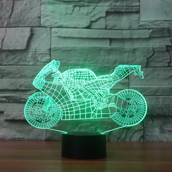 

racing moto design 7 Changing Colors 3d illusion night lamp