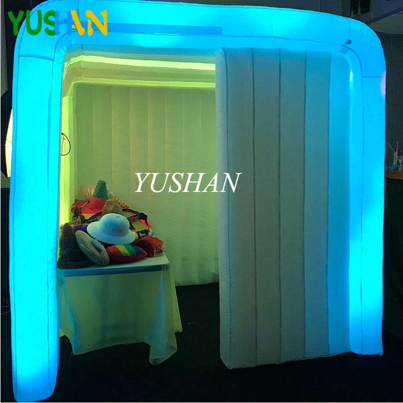 

2.5m Inflatable Portable Photo Booth Enclosure with 16 Colors LED Changing Lights Photo booth backdrop stand for Wedding Parties