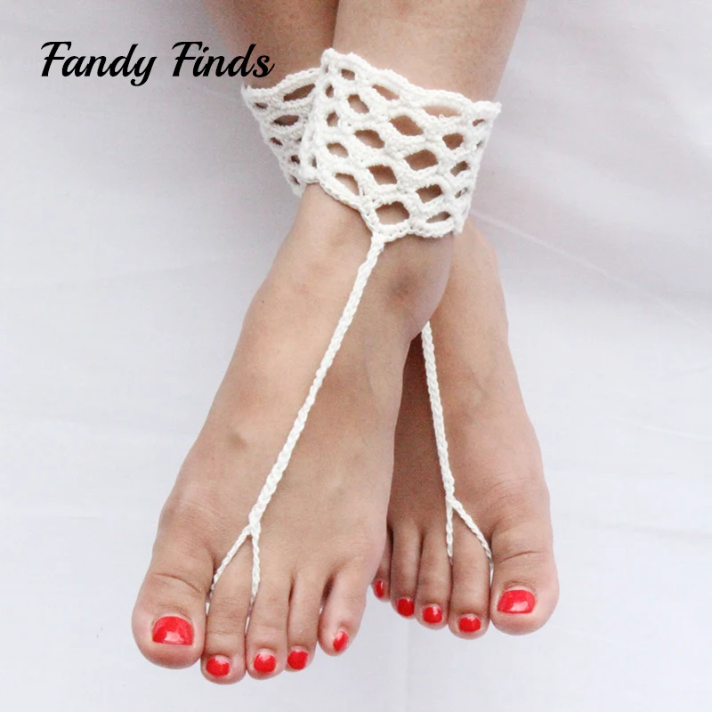 

Summer Beach Women Barefoot Crochet Anklet Mesh Ladies Foot Accessories Ladies Summer Wedding Dancing Crural Decoration