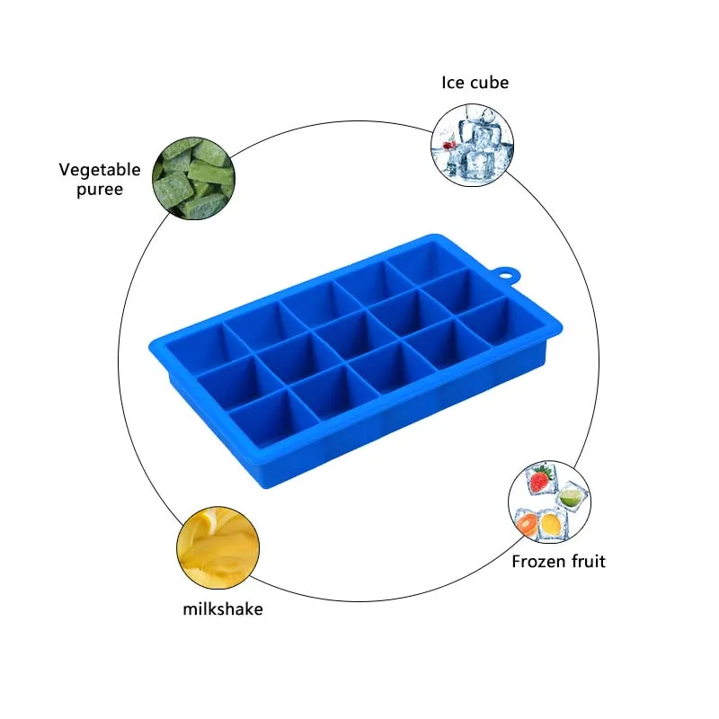 Большие силиконовые Форма для льда Квадратной Формы Силиконовый поднос для льда легкая форма лоток DIY фруктовый лед плесень домашние аксессуары для кухни с барной стойкой