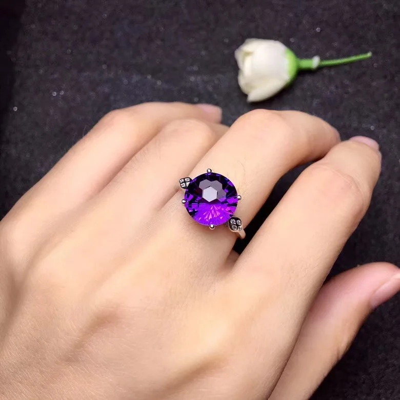 Details about   Amethyst Solitaire Ring Solid 925 Sterling Silver Ring Jewelry GESR186E 