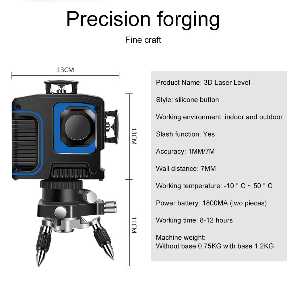 Preise 3D 12 Linien Green Laser Level mit 18650 Batterie 8 Linien Rot Blau Laser Strahl Linie Horizontale Vertikale Kreuz Super leistungsstarke