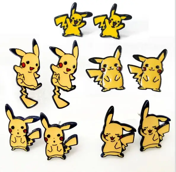 Серьги-гвоздики с милыми рисунками из мультфильмов в виде капель масла для унисекс, подарок для детей, горячая Распродажа, милые серьги, ювелирные изделия