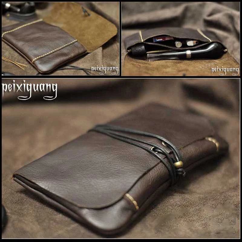 100 Handmade 1 Seat Smoking Pipe Bag Leather Pipe Case With Leather
