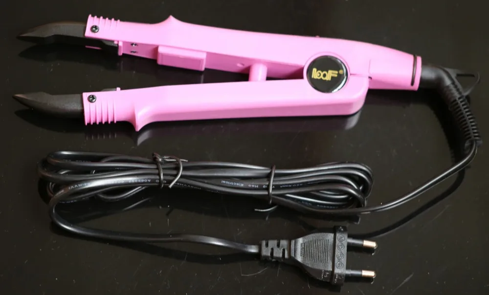 super quality beautifull pink color FLAT PLATE Fusion Hair Extension Keratin Bonding Tool Heat Iron hair connector